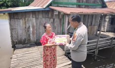 Sambut HUT Bhayangkara ke-80, Polres OKI Gelar Baksos dan Bakti Religi, Salurkan 100 Paket Sembako