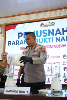 Polres OKI Musnahkan 1 Kg Sabu 