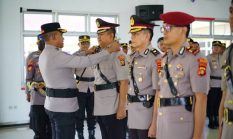 Kapolres OKI Pimpin Sertijab Pergantian Personil
