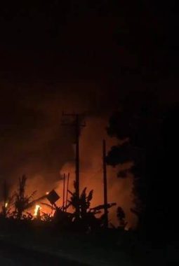 Gudang Diduga BBM Ilegal di Ogan Ilir Terbakar