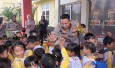 Polres OKI Tanamkan Kepedulian Lingkungan, Siswa TK Belajar Bahaya Karhutla